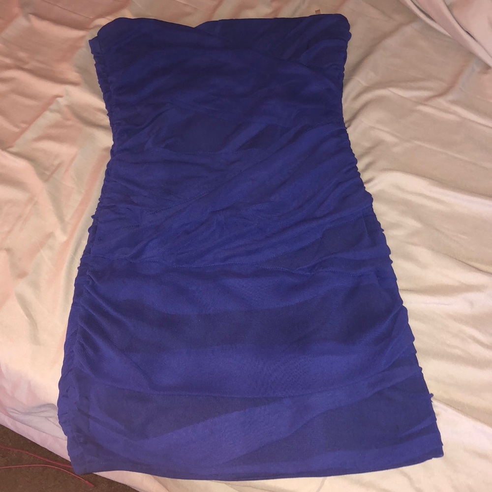 Strapless metropark blue dress